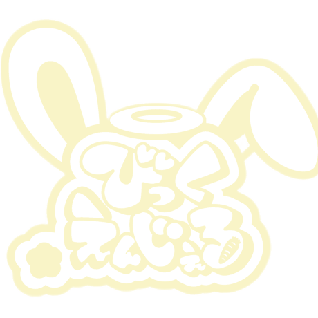 びくえんうさぎロゴスケルトンステッカー