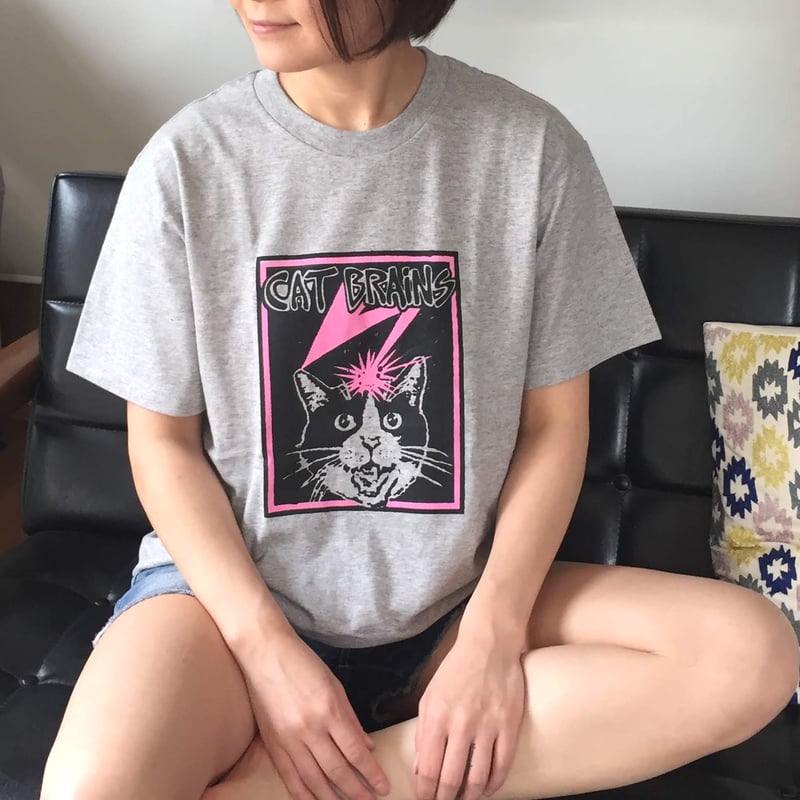 CATBRAINS】Tshirts_Gray | Cat for Light