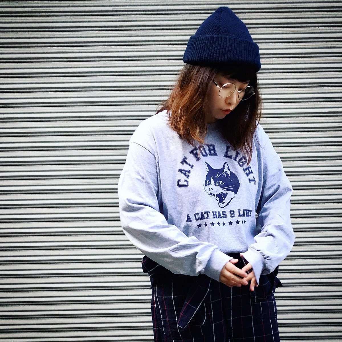 NINE LIVES アートワーク 長袖Tシャツ ブラック Mサイズ NINE