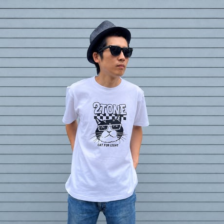 【2TONE CAT】White T-shirts