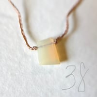 38cmネックレス（シルク・濃いベージュ） オパール