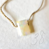 38cmネックレス（シルク・オリーブベージュ） オパール