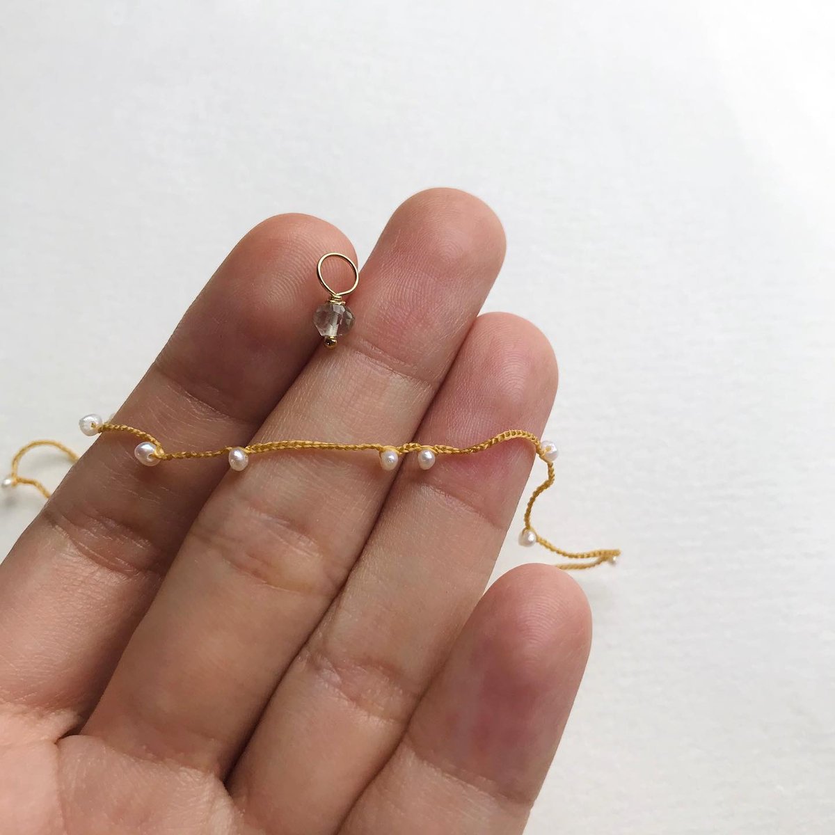 14kgf淡水パールカービングネックレス