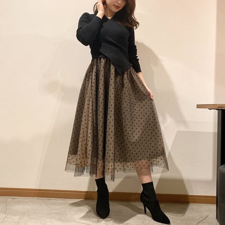 ドット チュール ワンピース