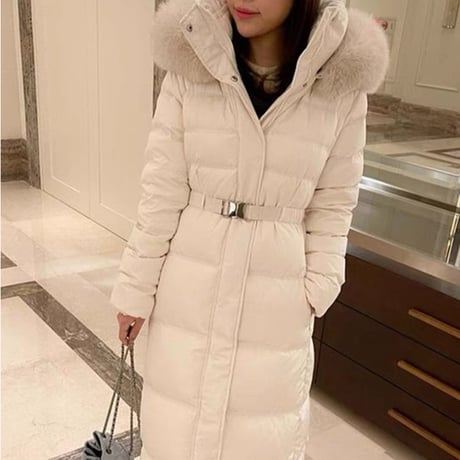 fox fur long down coat