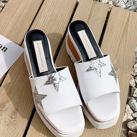 【本革】platform star sandal