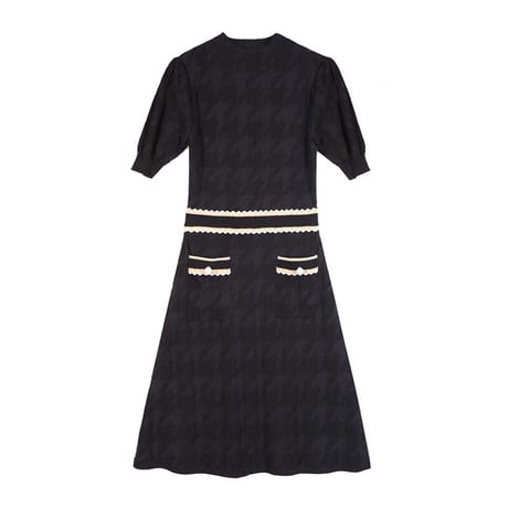 Houndstooth knit onepiece