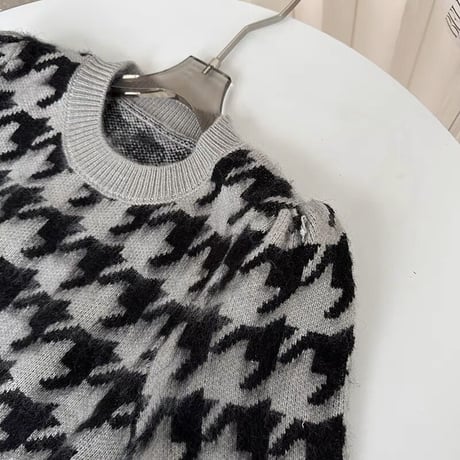 千鳥格子 knit