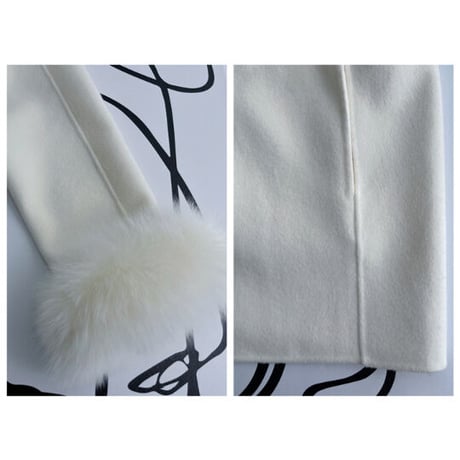 neck ribbon foxfur coat