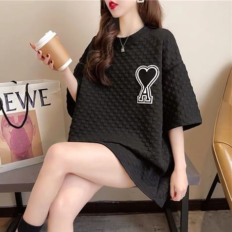 ハートアルファベットオーバーtシャツ