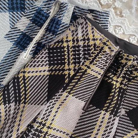 check mini skirt