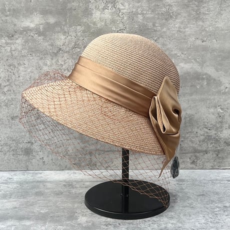 ribbon tulle straw hat
