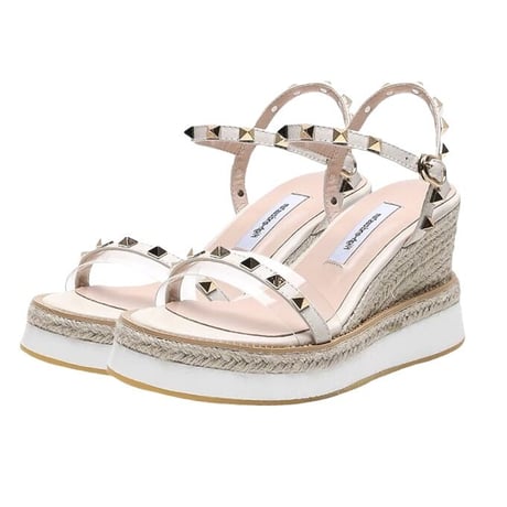 Genuine leather studs sandals