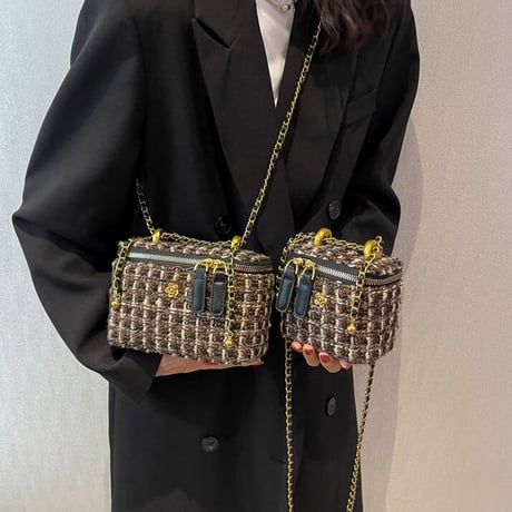 flower point tweed mini bag
