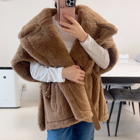 ベルト付き poncho coat