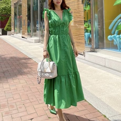 green frill onepiece