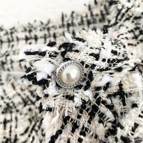 pearl button tweed jacket
