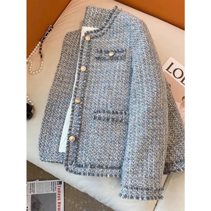 ジャケット・アウター sheller : gold button check tweed jacket Claire Tweed Button Jacket – Koo De Ker