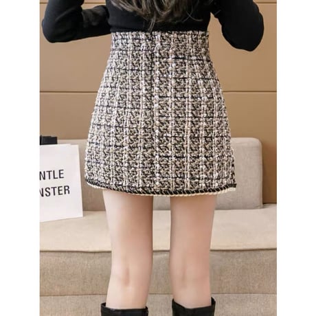asymmetrical tweed mini skirt