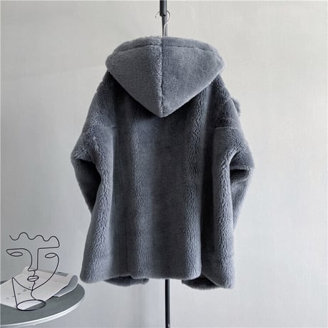 【ウール100%】フード付き short coat
