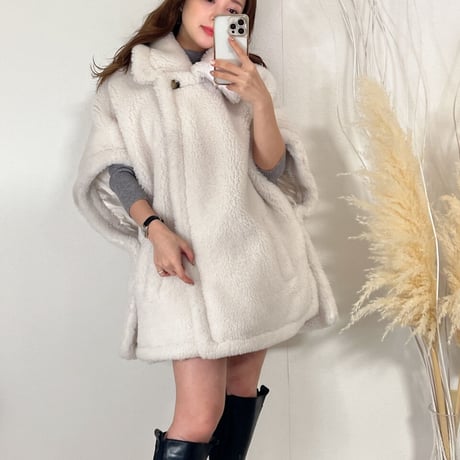 ウール poncho coat