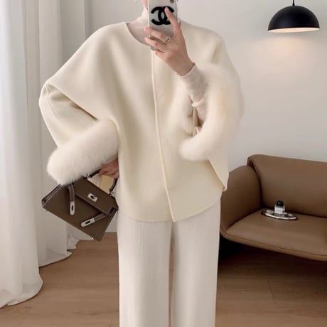 fox fur poncho coat