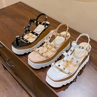 platform studs sandal