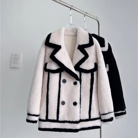 【ウール】bi-color short coat