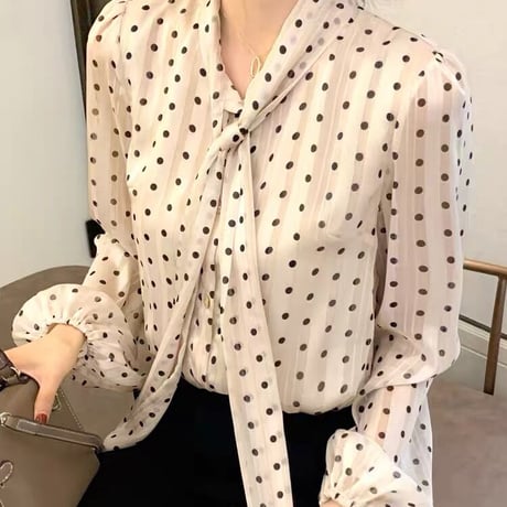 ribbon dot blouse