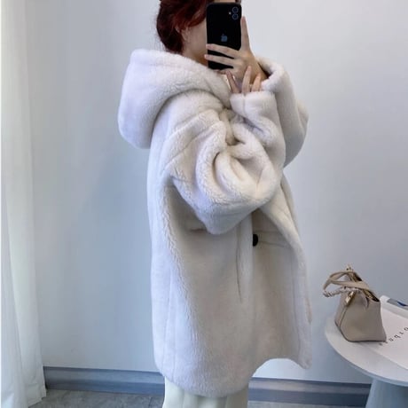 【ウール100%】フード付き short coat