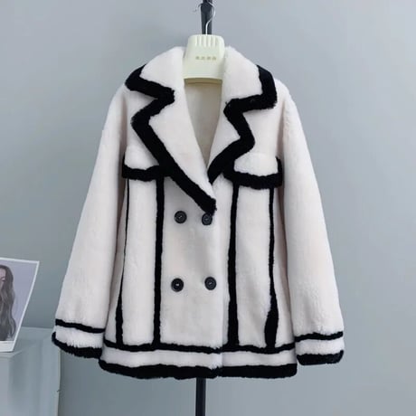 【ウール】bi-color short coat