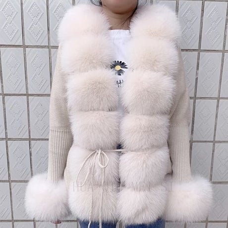 fox fur cardigan