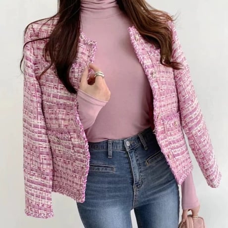 pink tweed jacket