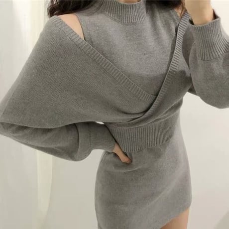 ニットセット ミニワンピース
