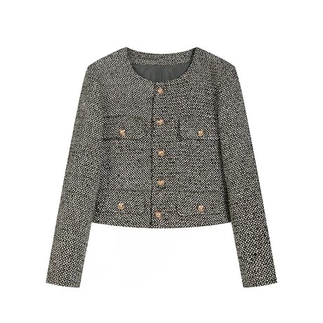 gold button tweed jacket