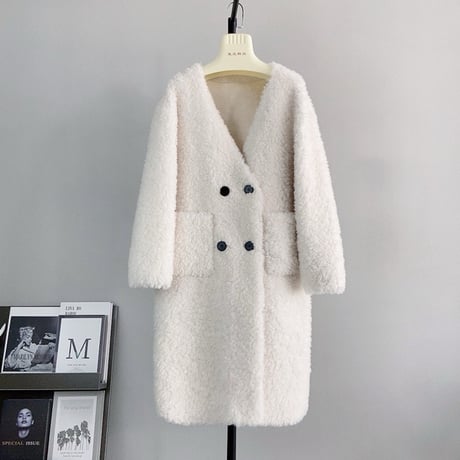 【ウール】boa v-neck long coat