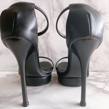 Cowhide high heel sandal