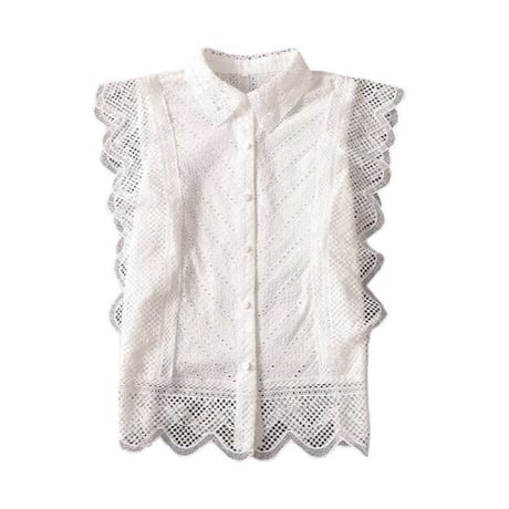 sleeveless lace blouse