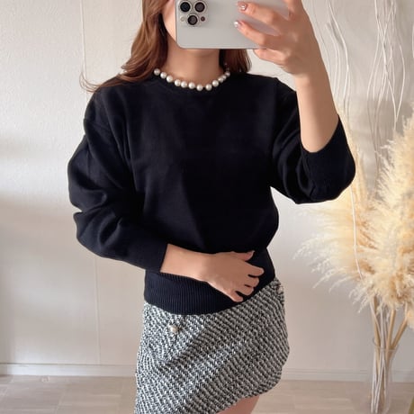 neck pearl knit