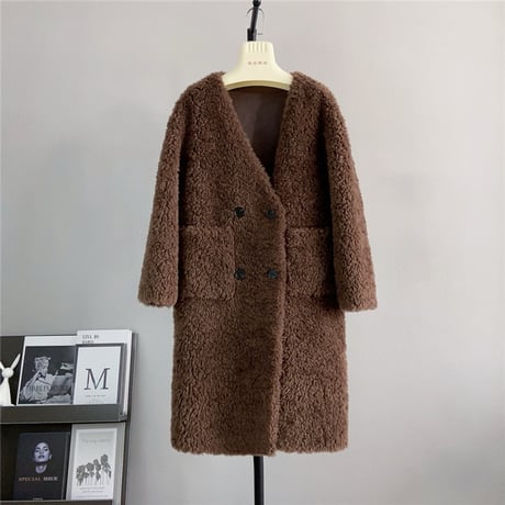 【ウール】boa v-neck long coat