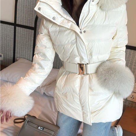 fox fur down jacket