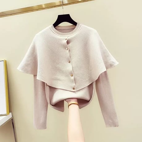 frill round neck cardigan