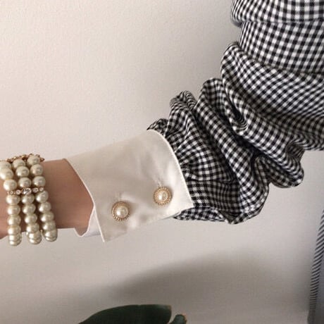 Big collar check onepiece