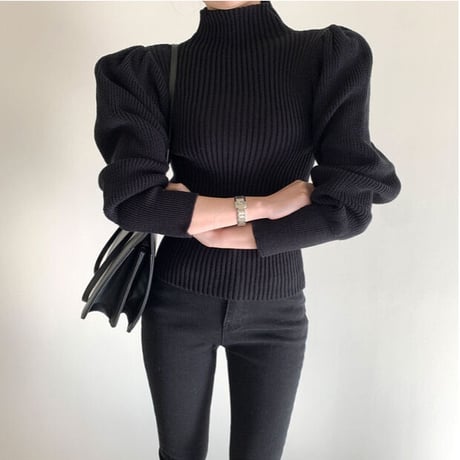 puff sleeve knit