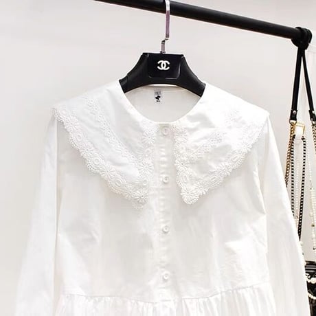 lace big collar blouse