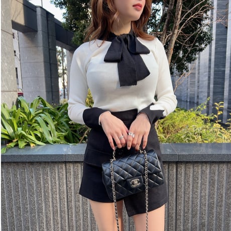 bi-color ribbon knit