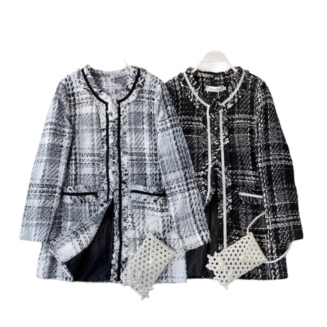 【即納あり】tweed long jacket