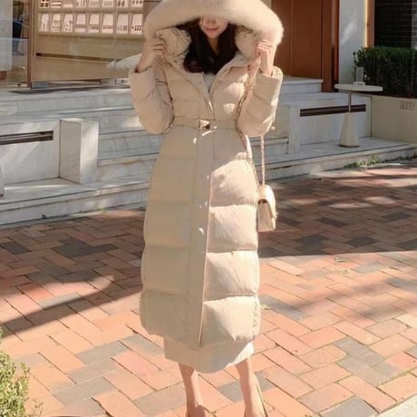 fox fur long down coat