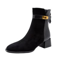 buckle short boots
