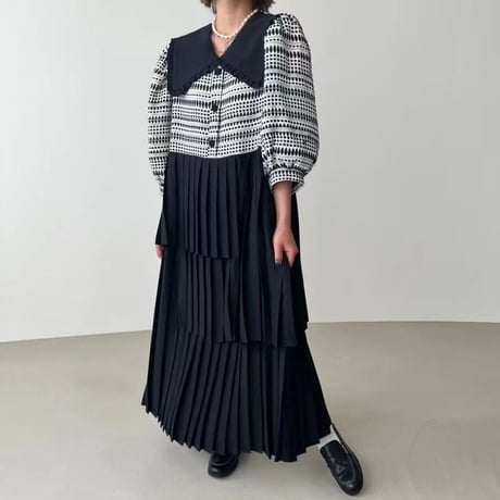 pleats 切り替え onepiece